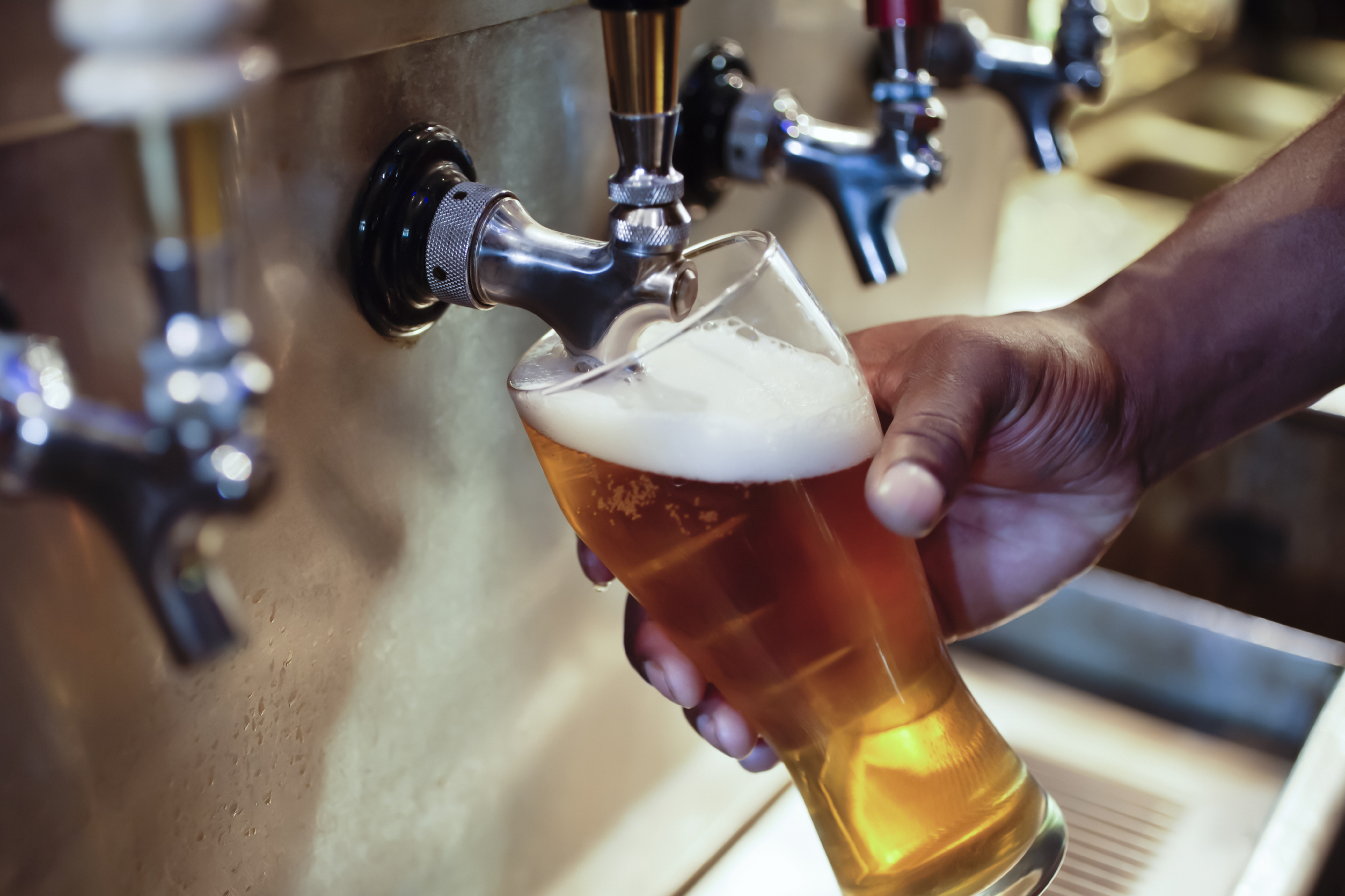Beer being served